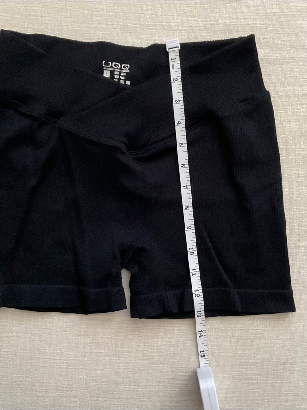 OQQ Black Ribbed High-Waist Shorts - Picture 5 of 6